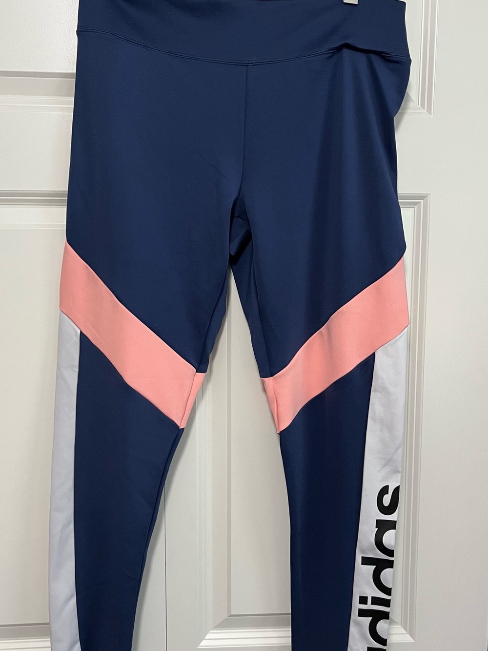 adidas Navy Pink White Panel Leggings